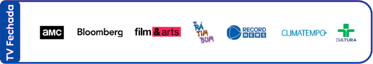 AMC, Bloomberg, Film and Arts, TV Rá-Tim-Bum, Record News, Climatempo e TV Cultura