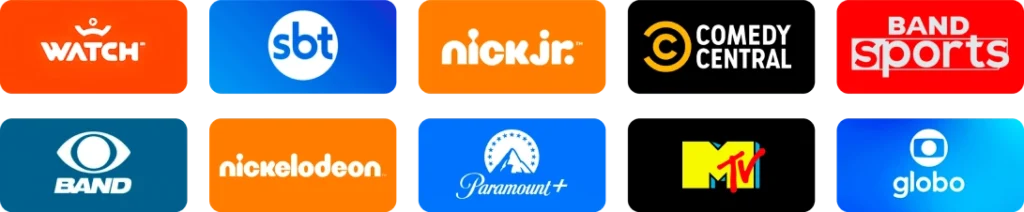 Canais da base Watch, Paramount+, MTV e Globo