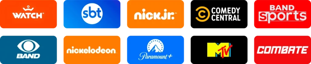 Canais da base Watch, Paramount+, MTV e Combate