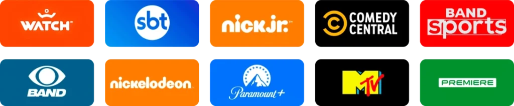 Canais da base Watch, Paramount+, MTV e Premiere